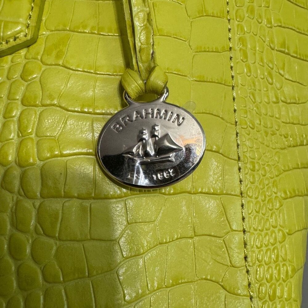 Brahmin Medium Arno In Key Lime Euc - image 3